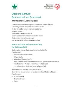 Bild Infoblatt Obst und Gemüse