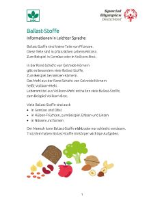 Bild Infoblatt Ballast-Stoffe