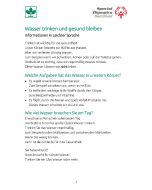 Infoblatt Wasser trinken in Leichter Sprache Download