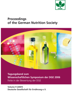 Proceedings of the German Nutrition Society – Volume 9 (2007) – Tagungsband zum Wissenschaftlichen Symposium der DGE 2006